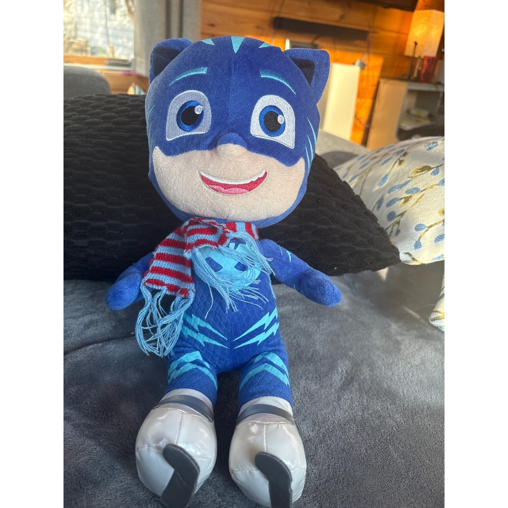 PJ Masks Catboy Plush Stuffed Animal Winter Ice Skates Scarf Blue Hasbro Toy